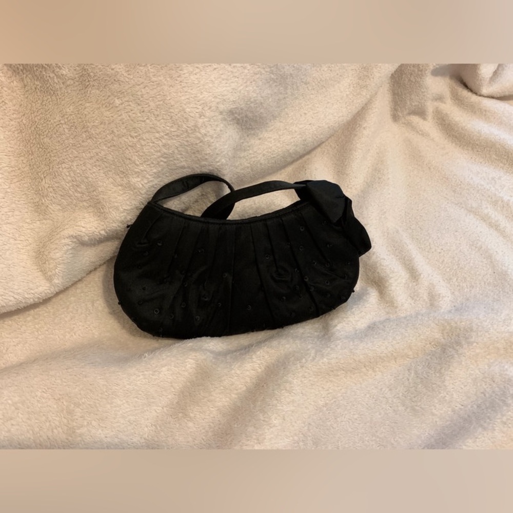 Beaded Black Satin Clutch - Picture 3 of 16
